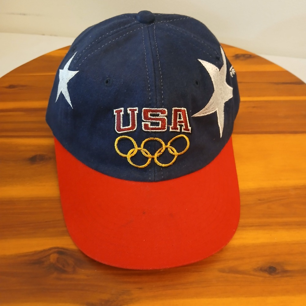 Vintage Champion USA Olympic Team Men OS Navy Red Stars Snapback Hat BMW